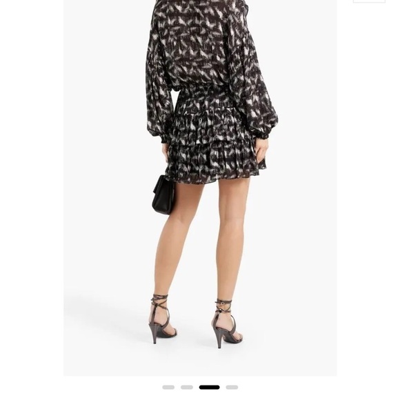 IRO Paris Tyga Metallic Fil Coupe  Printed Metallic Mini dress size 6/8 - Picture 2 of 11